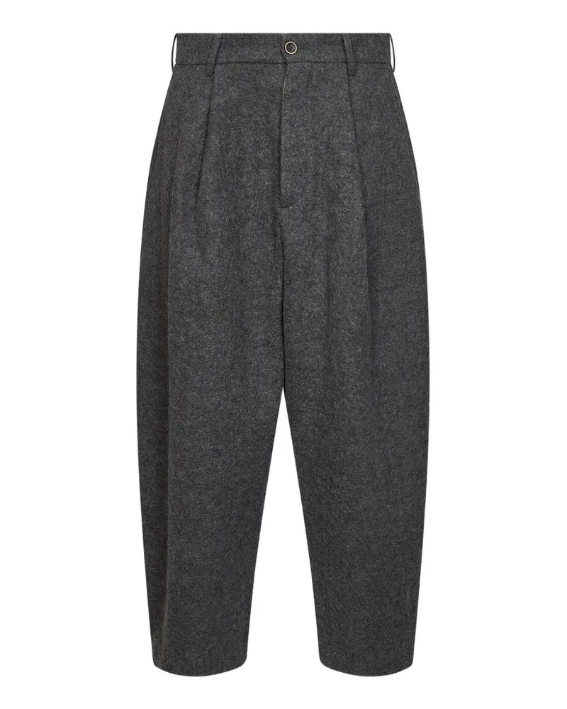 Uma Wang belt-loop pleated trousers - Grau Grau