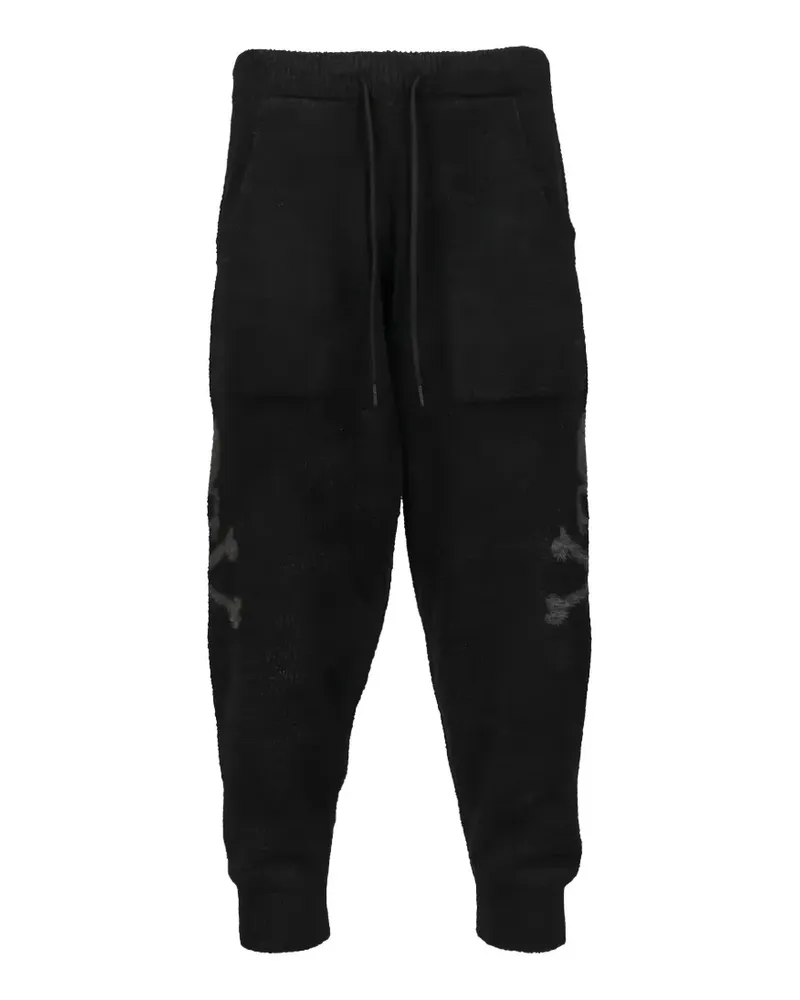 Mastermind World Jogginghose mit Totenkopf-Intarsie - Schwarz Schwarz