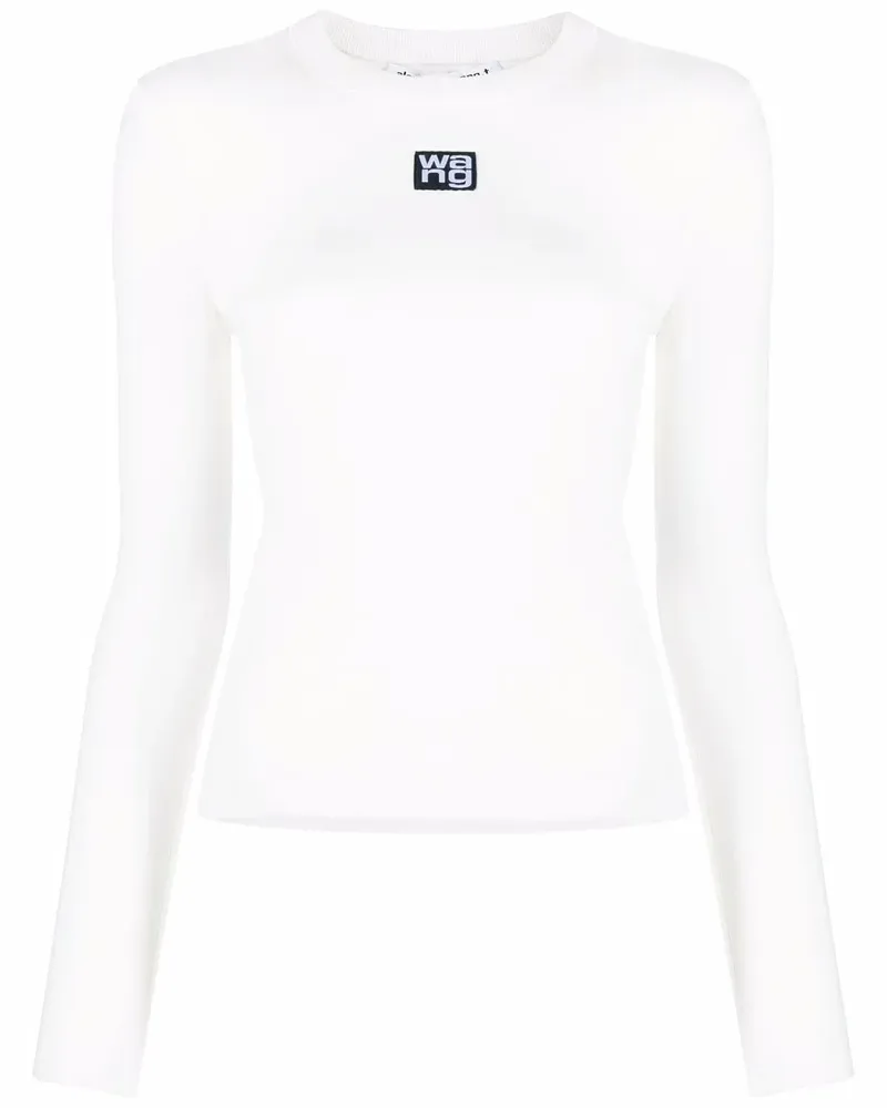 Alexander Wang Langarmshirt mit Logo-Print - Weiß Weiß