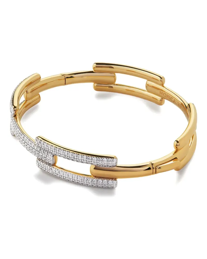 Monica Vinader Signature Link Armreif mit Diamant - Gold Gold