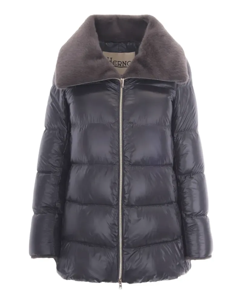 Herno Wattierte Jacke mit weitem Kragen - Grau Grau