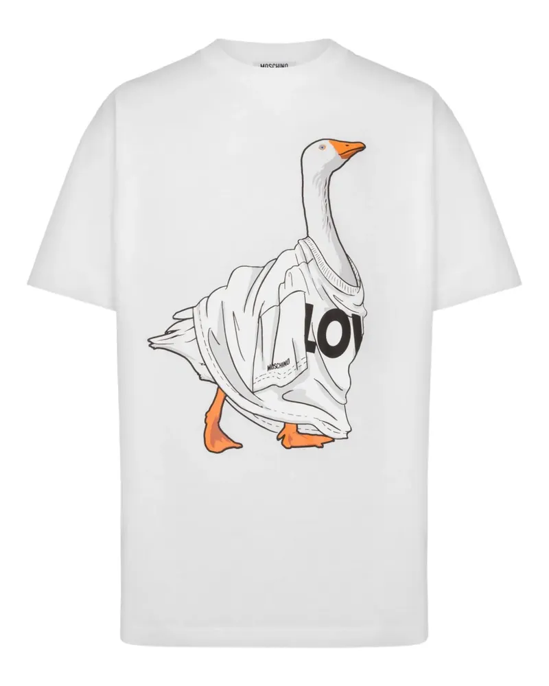 Moschino T-Shirt mit Gänse-Print - Weiß Weiß