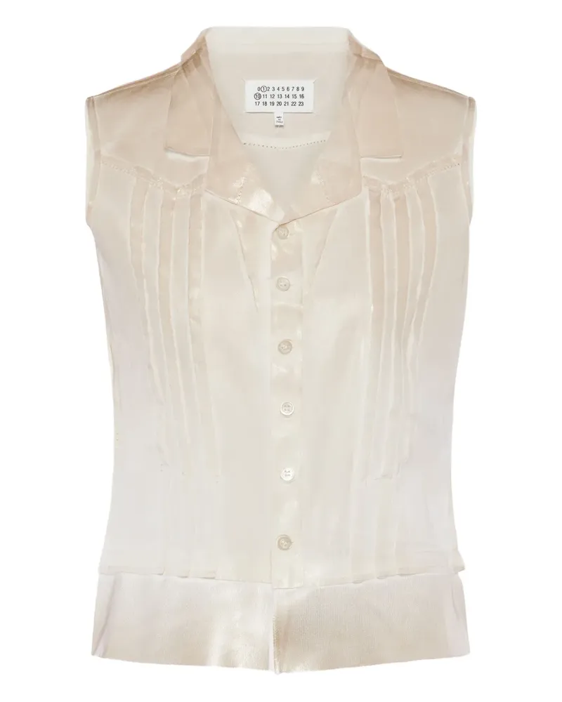 Maison Margiela Ärmelloses Hemd mit Lochmuster - Nude Nude