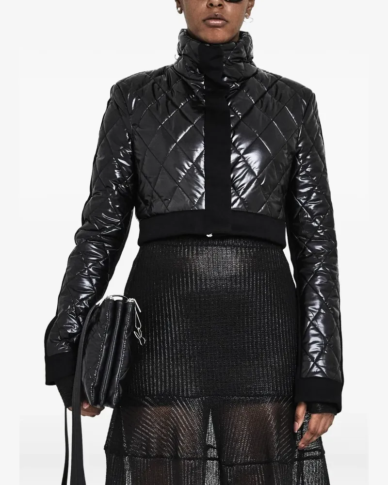 Gloria Coelho Gesteppte Cropped-Jacke - Schwarz Schwarz