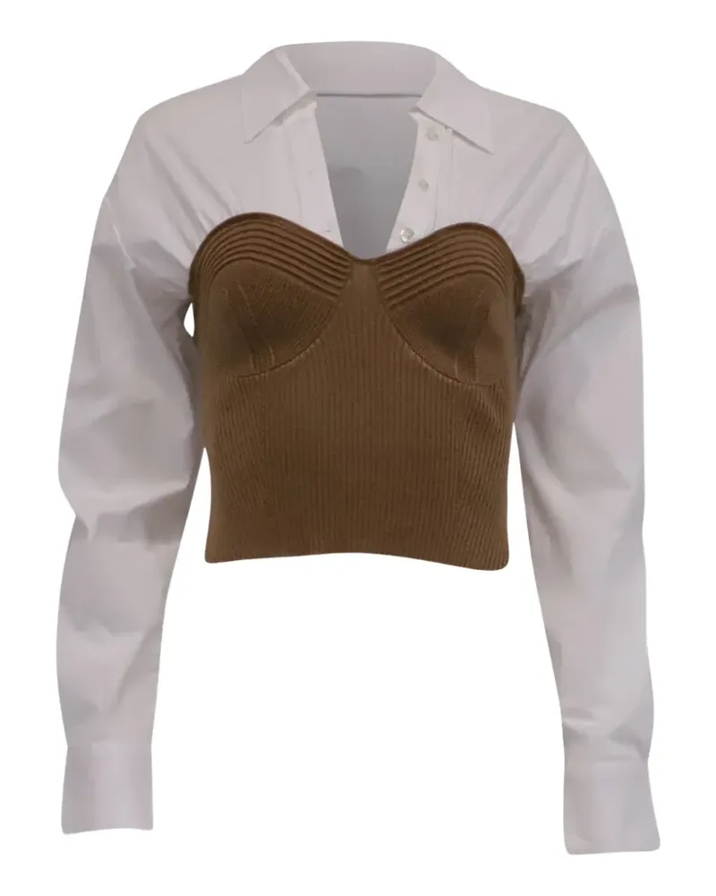 STAUD 2020s Hazel paneled top - Weiß Weiß