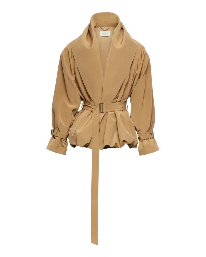 Magda Butrym belted shawl-collar jacket - Nude Nude