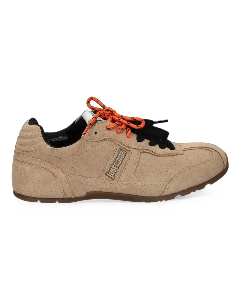 Just Cavalli logo-plaque panelled sneakers - Nude Nude