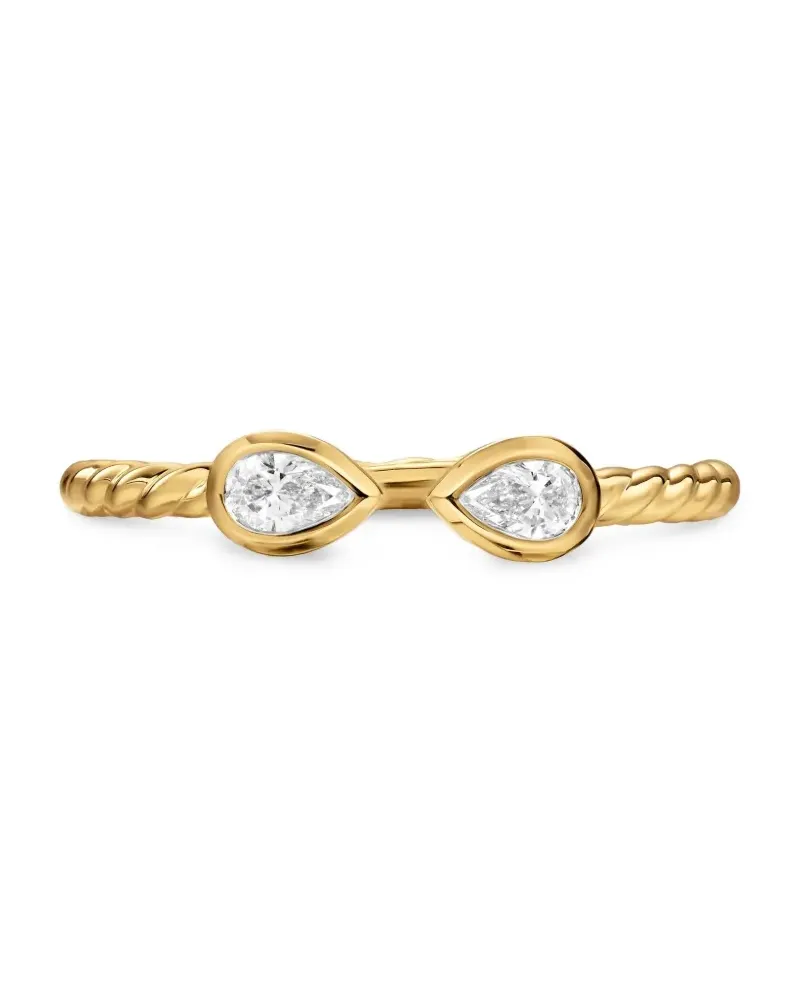 David Yurman 18kt Petite Modern Renaissance Gelbgoldring mit Diamanten Gold