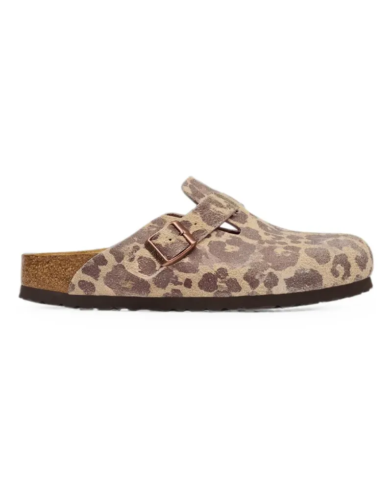 Birkenstock Boston leopard-print mules - Nude Nude