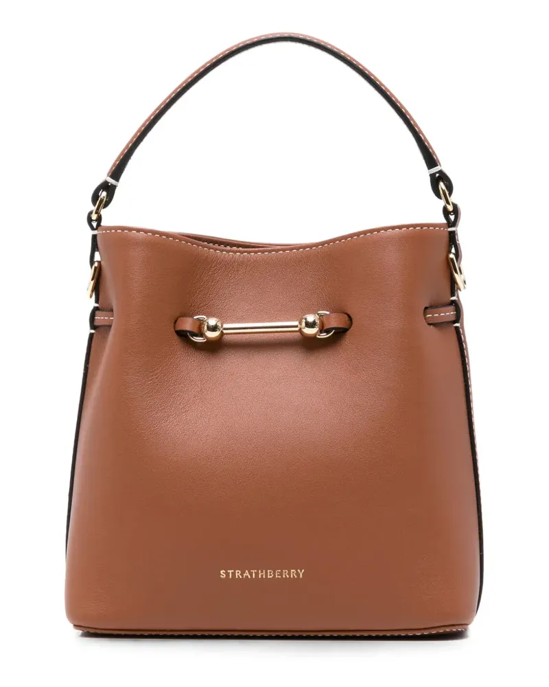 Strathberry mini Corda Bucket leather tote bag - Braun Braun