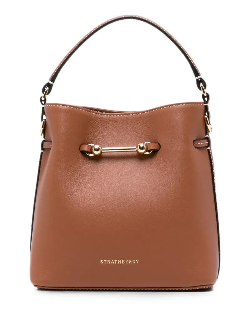 Strathberry mini Corda Bucket leather tote bag - Braun Braun