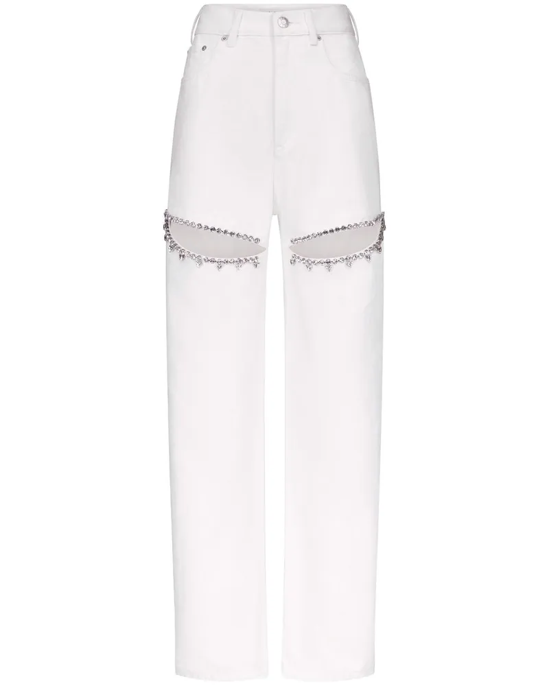 Area Jeans mit Kristallverzierung - Weiß Weiß