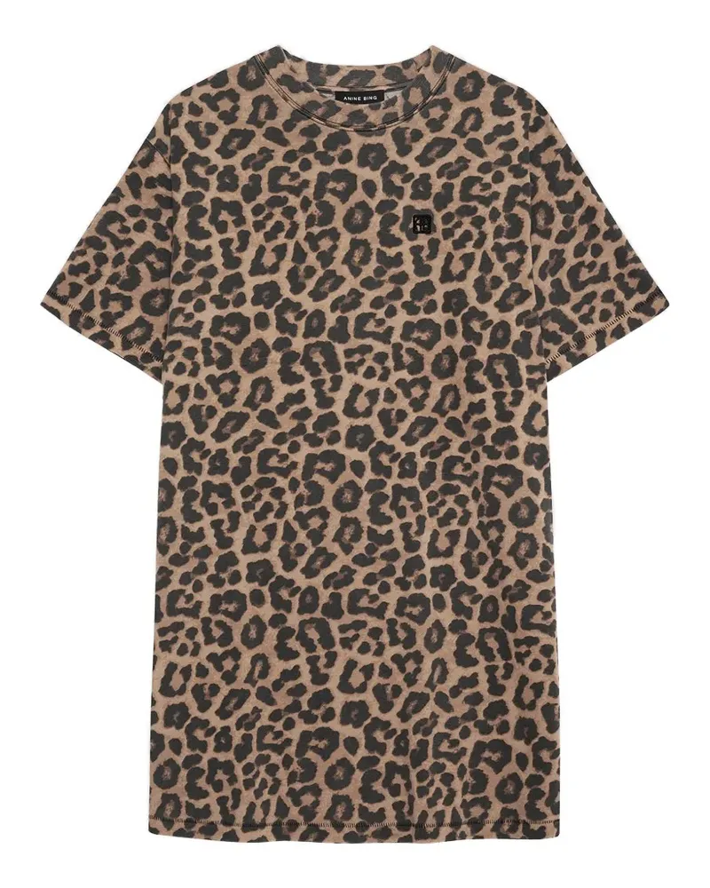 Anine Bing Beth Minikleid mit Leoparden-Print - Braun Braun