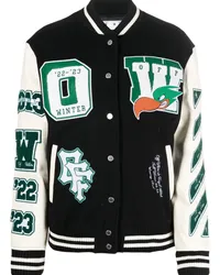 OFF-WHITE Collegejacke mit Patches Schwarz