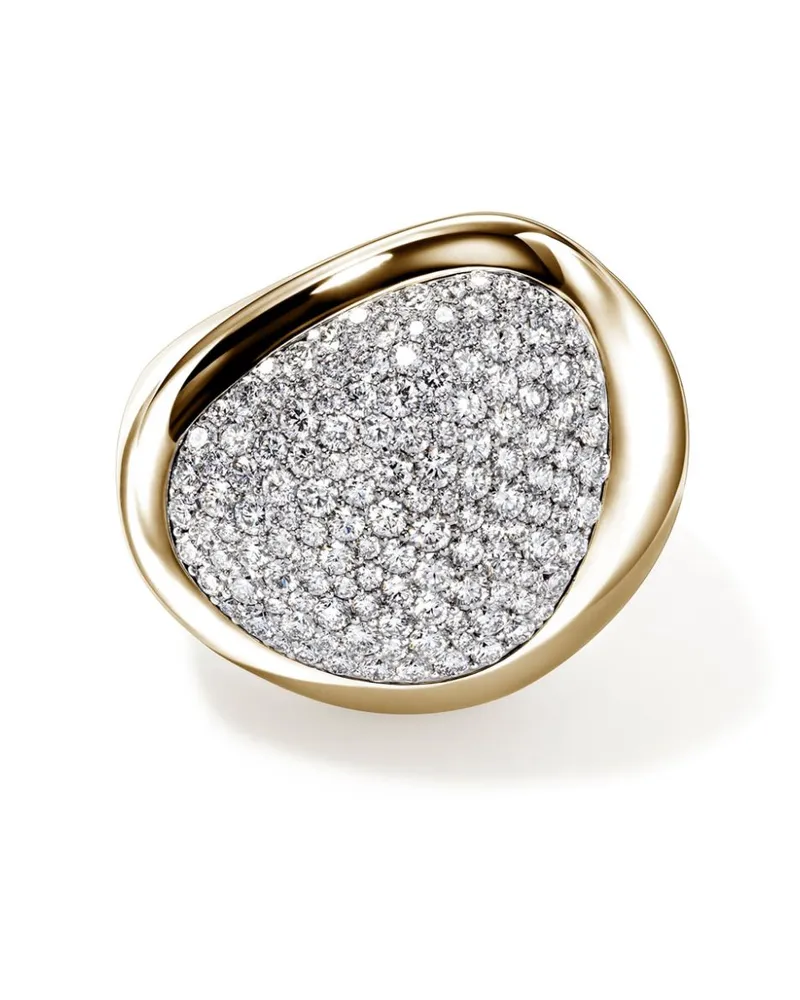 John Hardy 14kt Pebble Gelbgoldring mit Diamant Gold