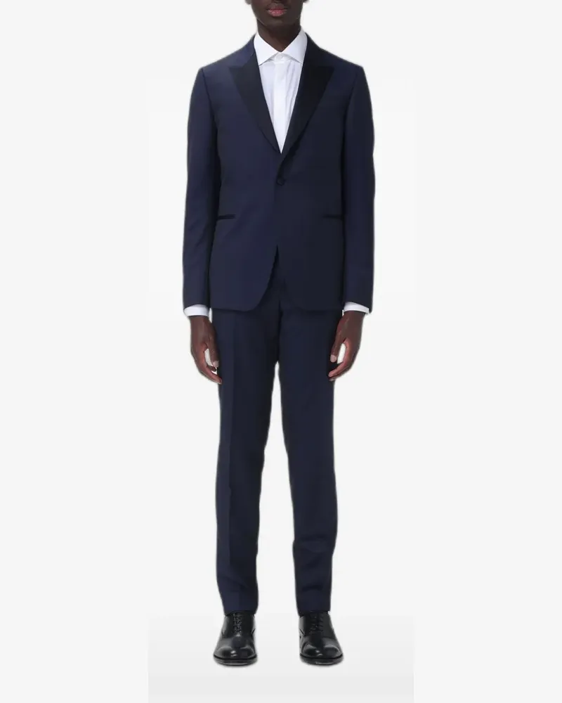 Ermenegildo Zegna satin-lapel tailored suit - Blau Blau
