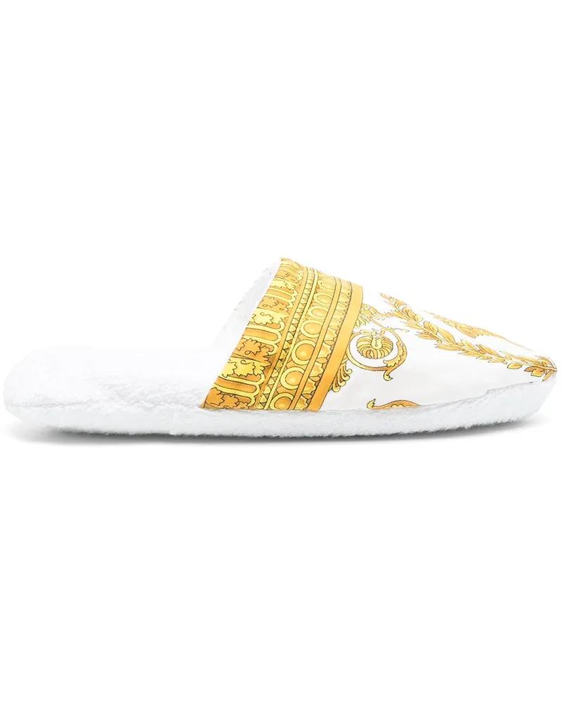 Versace Slipper mit I Love Baroque-Print - Weiß Weiß