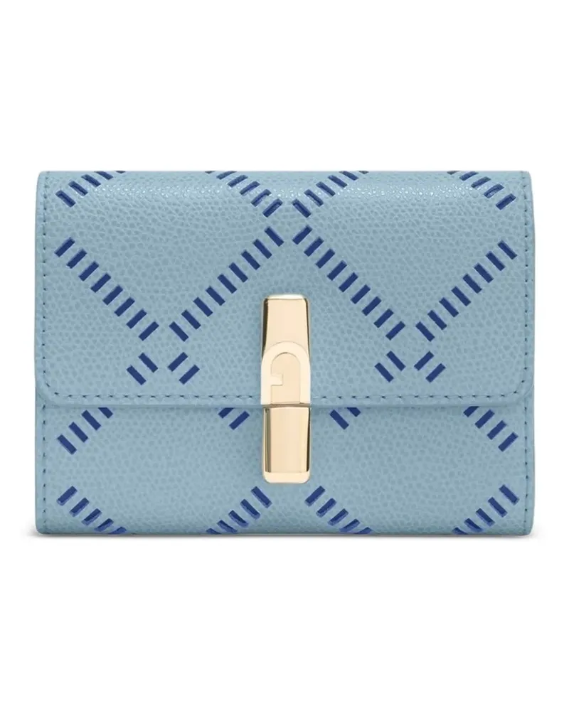 Furla Kleines Iride Portemonnaie mit Muster - Blau Blau