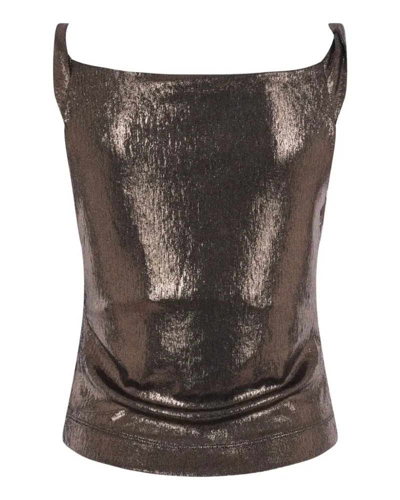 Vivienne Westwood draped metallic-effect top - Braun Braun