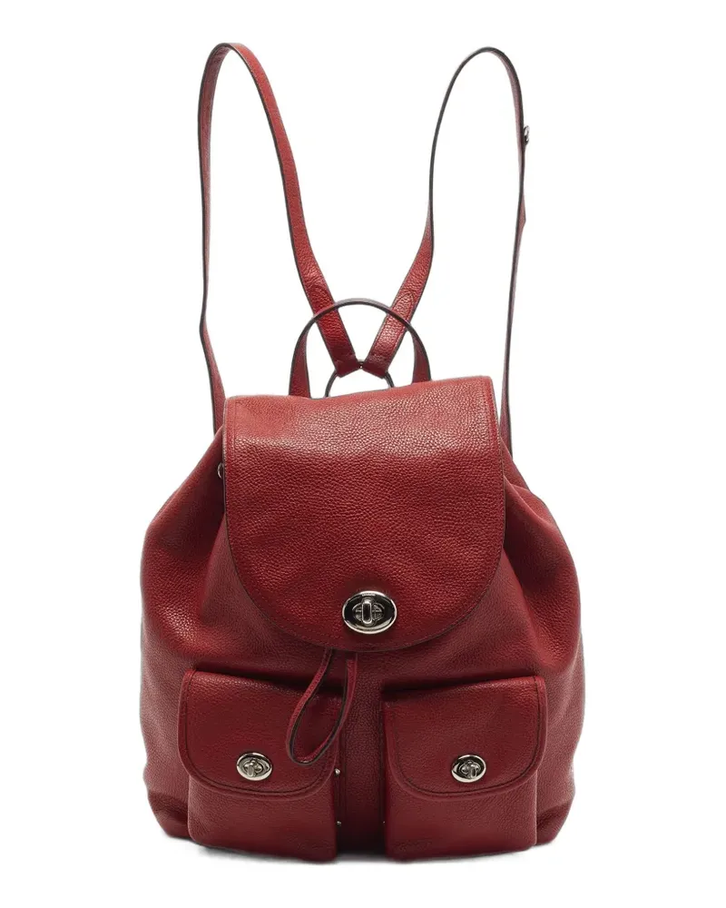 Coach Turnlock leather backpack - Rot Rot