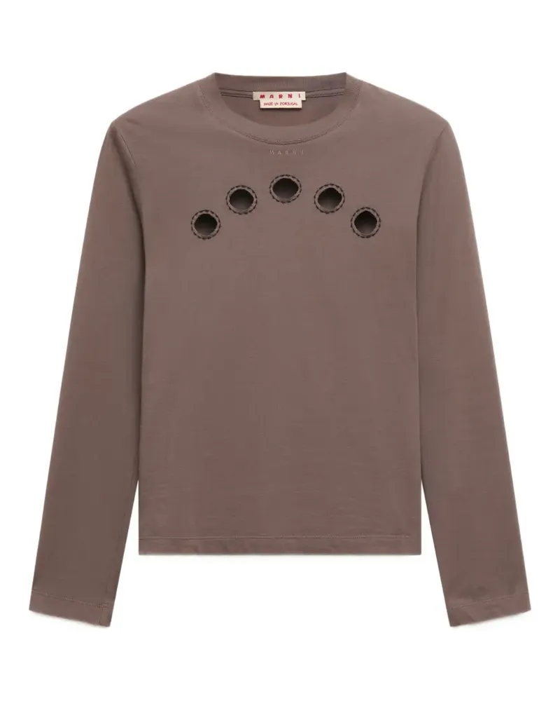 Marni Langarmshirt mit Cut-Outs - Grau Grau