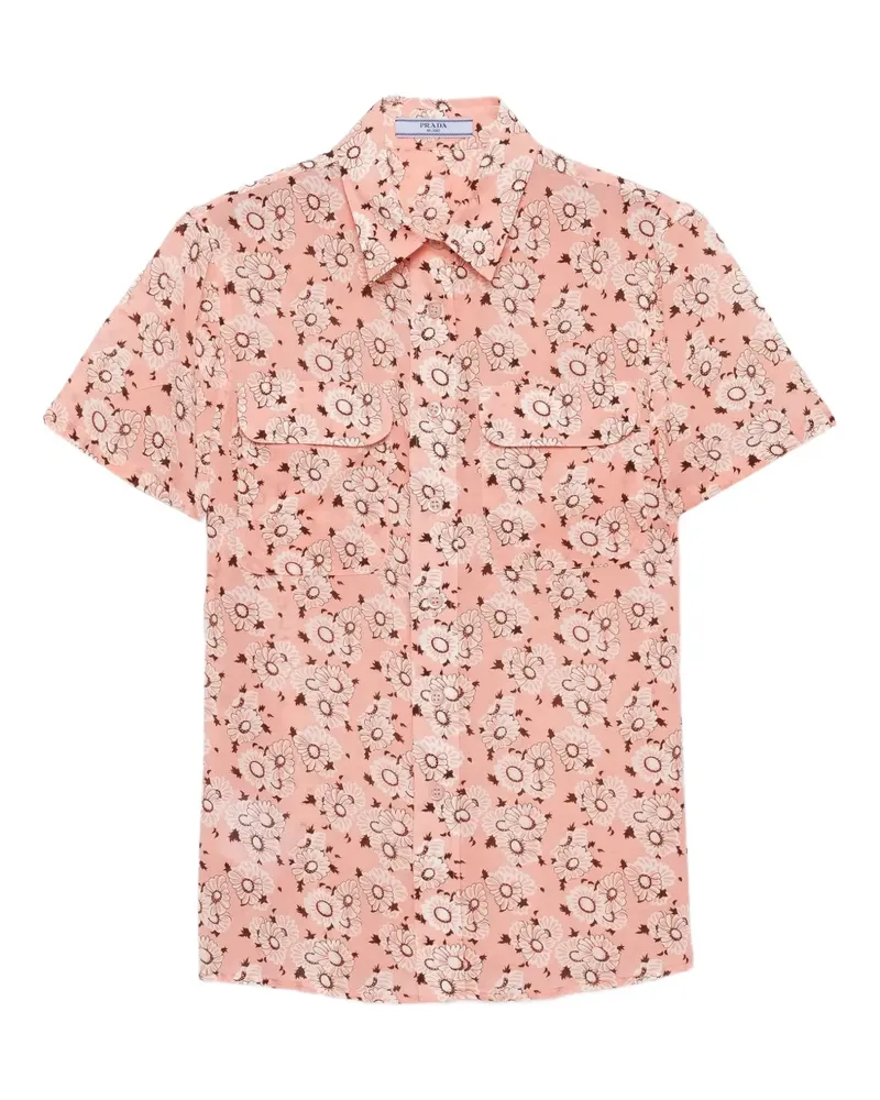 Prada Hemd mit aufgesetzter Blumentasche - Rosa Rosa