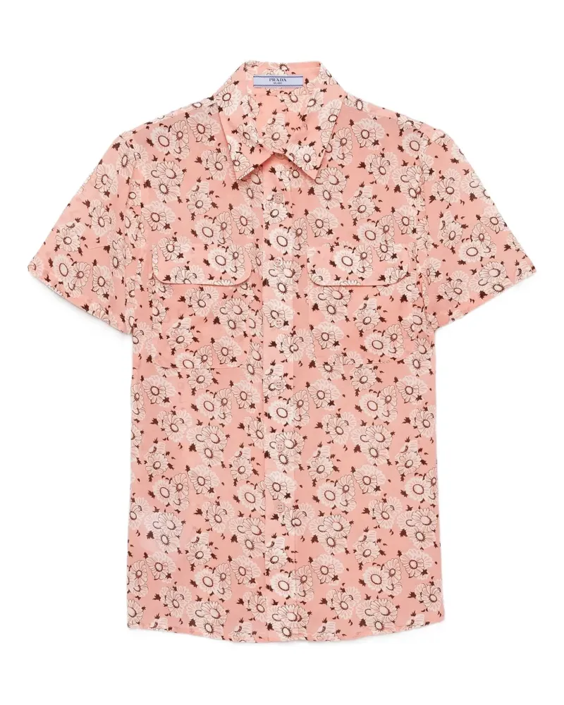 Prada flower patch-pocket shirt - Rosa Rosa