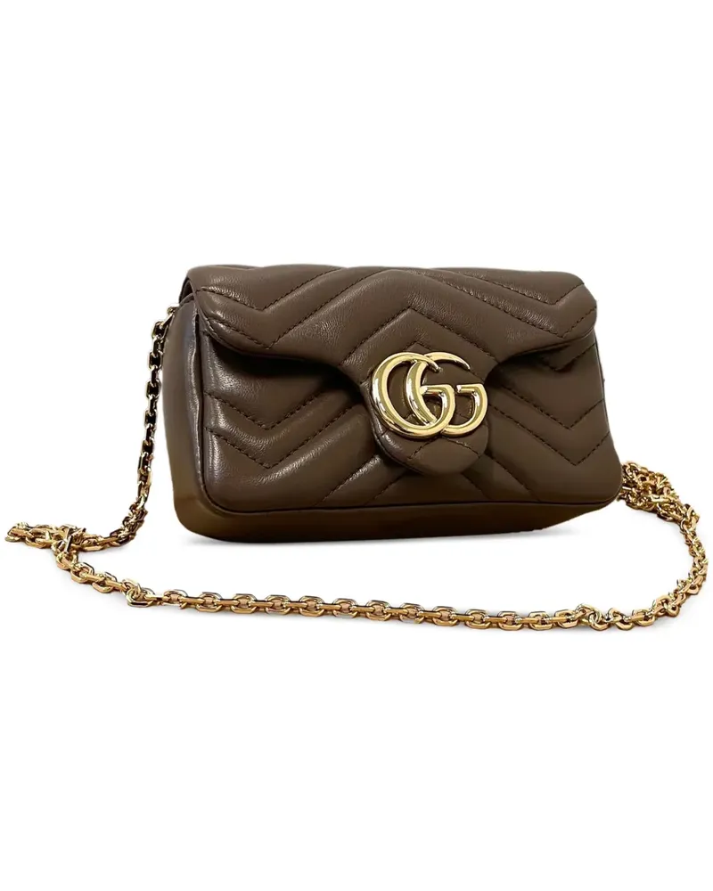 Gucci Marmont Mini-Tasche aus Kalbsleder - Braun Braun