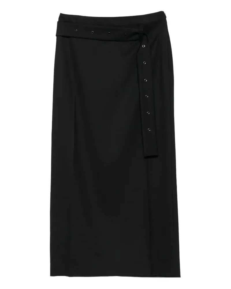 LOW CLASSIC eyelet-detail belted skirt - Schwarz Schwarz