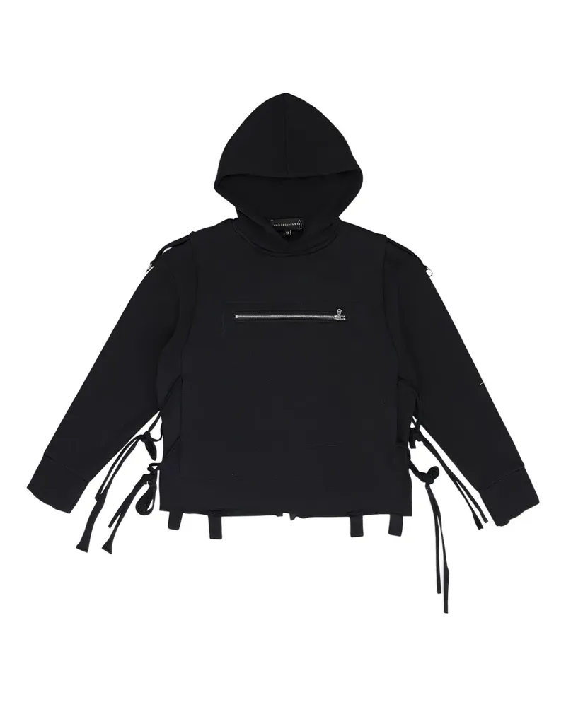 WHO DECIDES WAR layered hoodie - Schwarz Schwarz