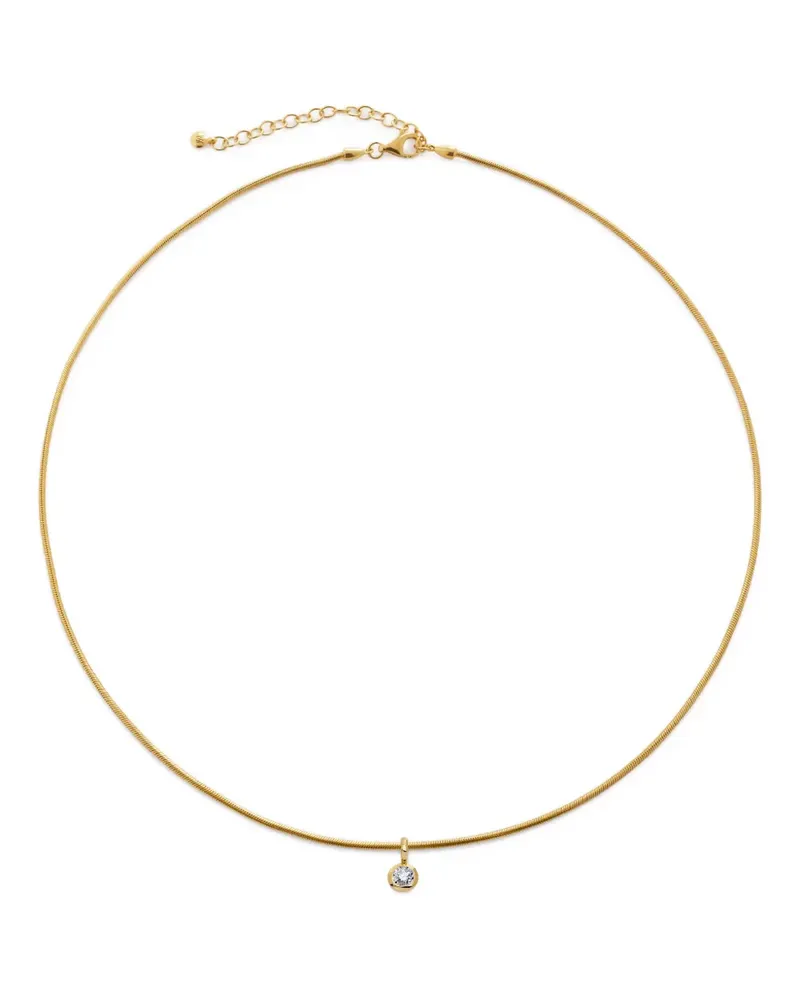 Monica Vinader Halskette aus 18kt Gold-Vermeil mit Solitärdiamanten Gold