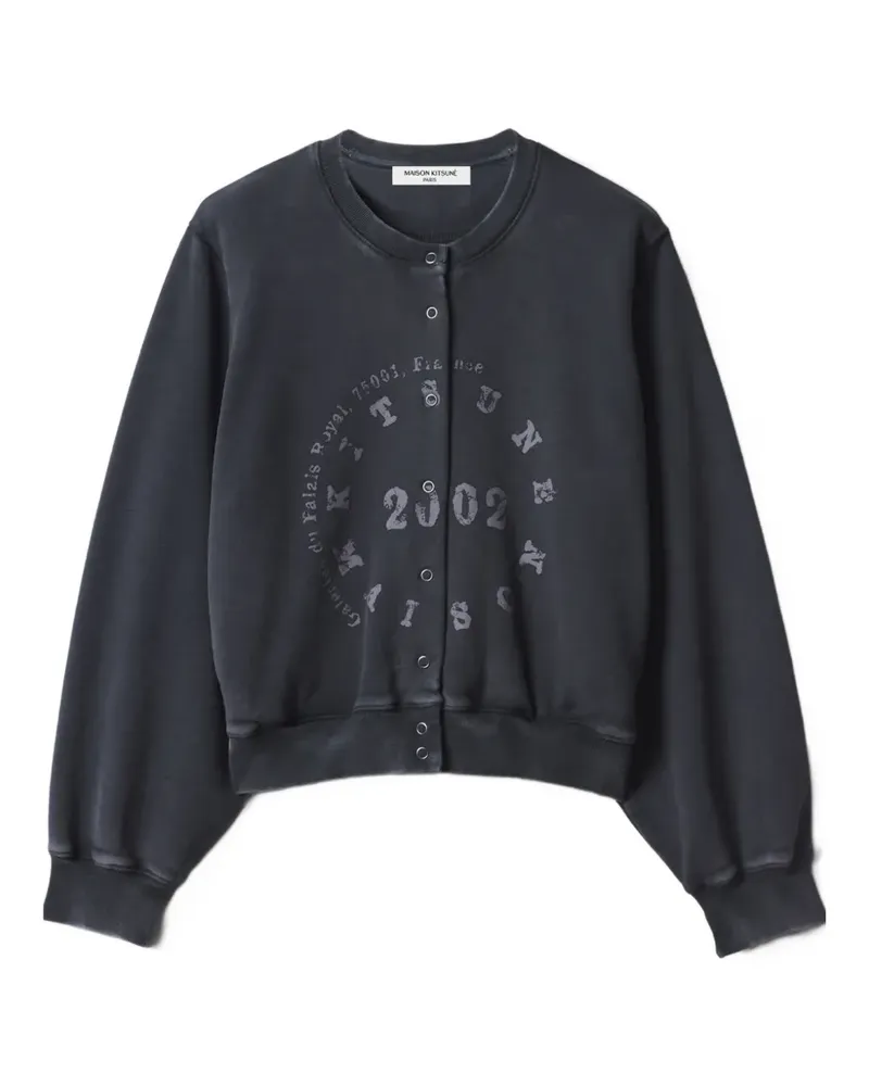 Kitsuné Circle Stamp Sweatshirt mit Logo-Print - Schwarz Schwarz
