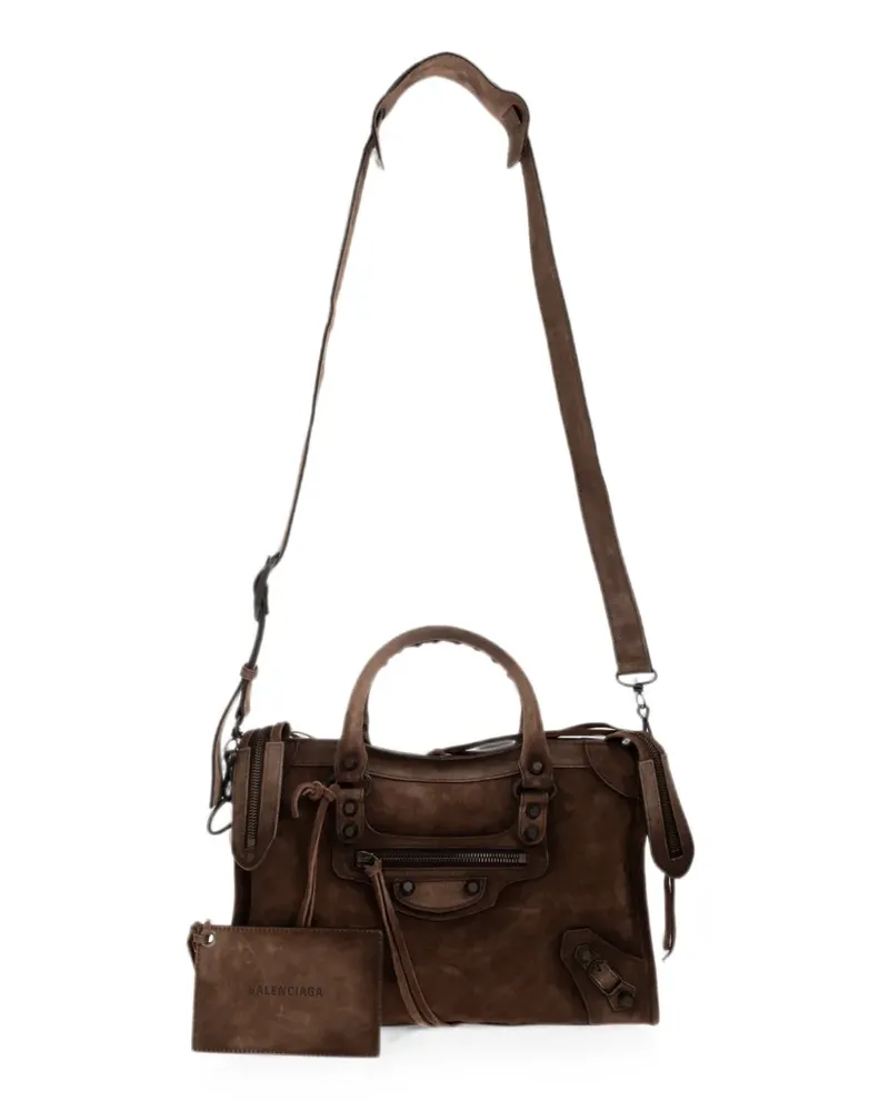 Balenciaga medium Le City leather tote bag - Braun Braun