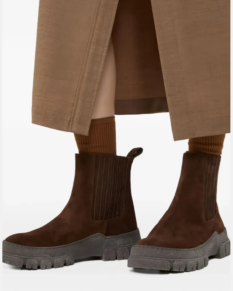 Max Mara Wildlederstiefel mit dicker Sohle - Braun Braun