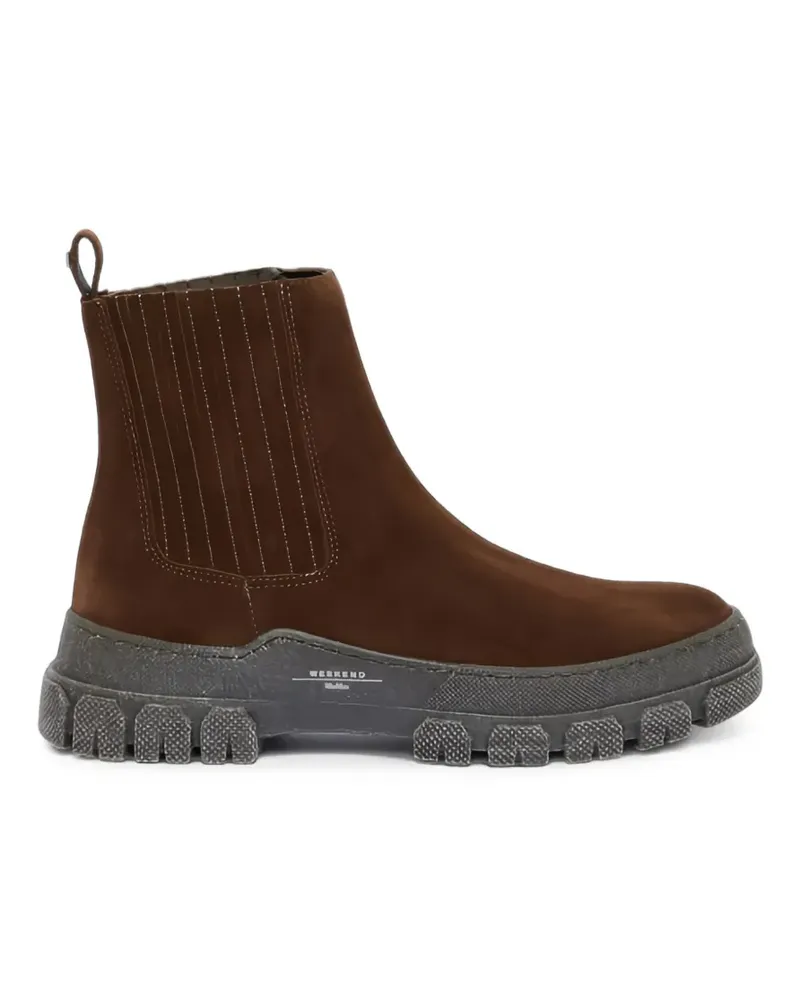Max Mara Wildlederstiefel mit dicker Sohle - Braun Braun