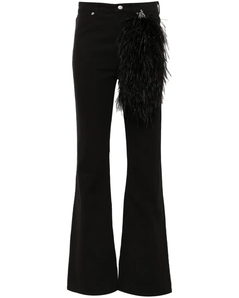 LOULOU Jeans mit Federdetail - Schwarz Schwarz