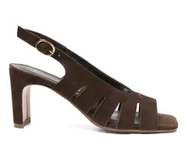 Slingback-Sandalen mit Cut-Out - Braun
