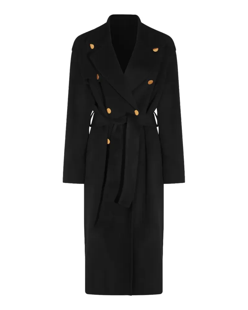 Alberta Ferretti Doppelreihiger Mantel mit Gürtel - Schwarz Schwarz