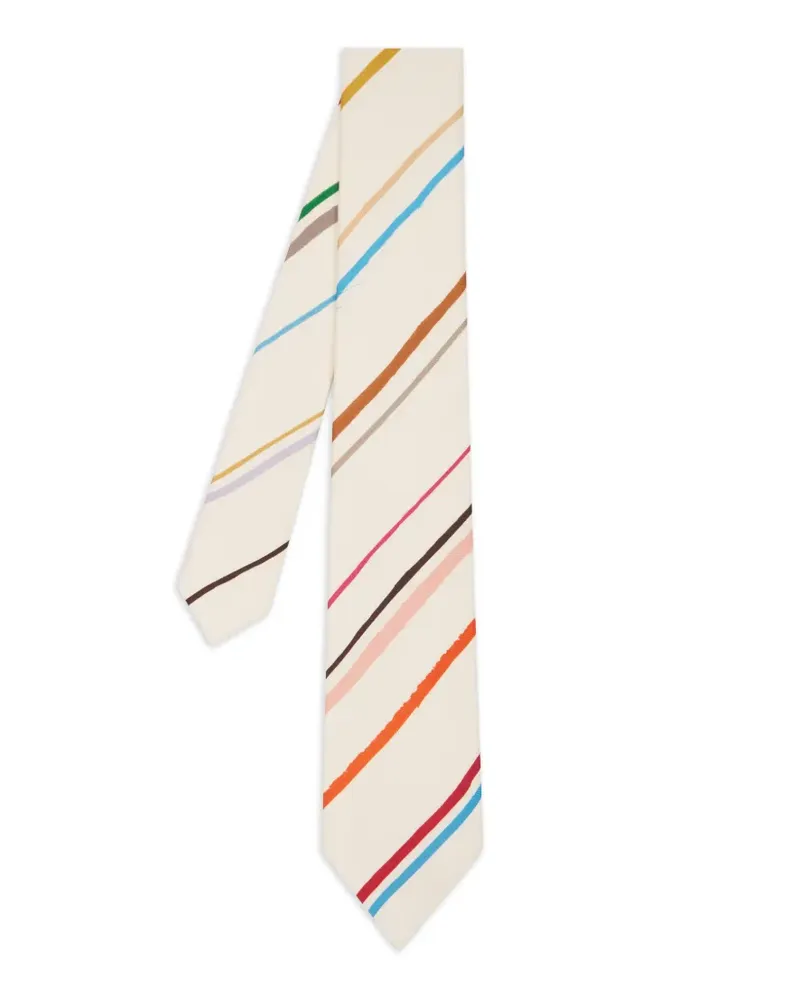 Paul Smith Krawatte mit Painted Stripe-Print - Nude Nude
