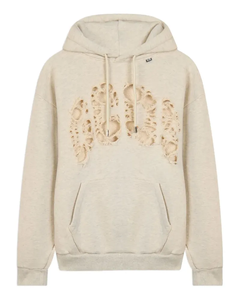 GCDS Hoodie mit Laser-Cuts - Nude Nude