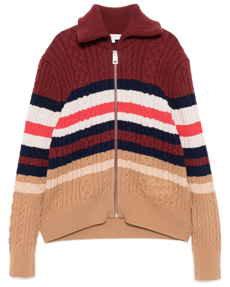 Kitsuné Gestreifter Cardigan - Rot Rot