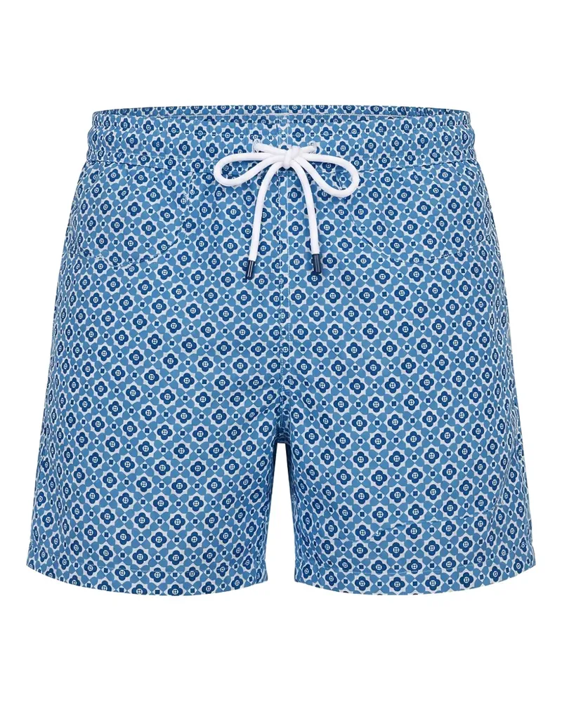 Fedeli Badeshorts mit geometrischem Print - Blau Blau