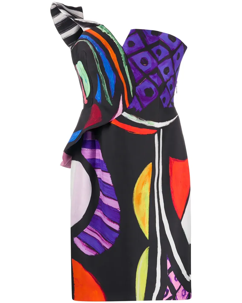 Moschino Schulterfreies Kleid - Schwarz Schwarz