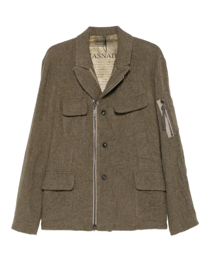 Masnada asymmetric zip-fastening military jacket - Grün Grün