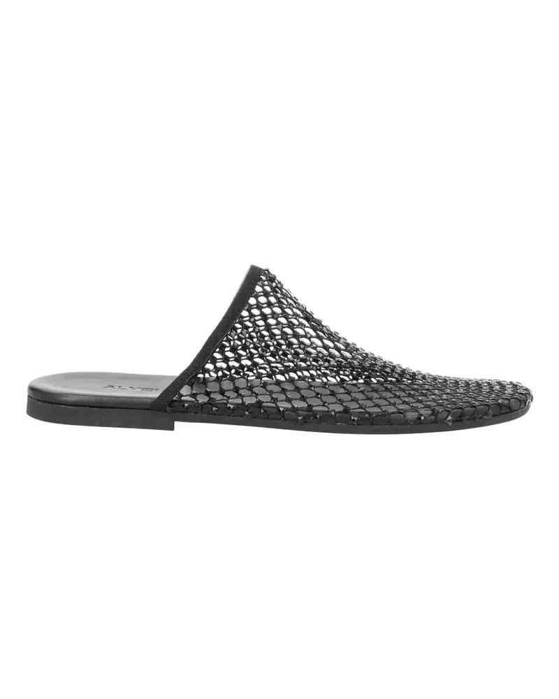 ALYSI mesh-embellished flat mules - Schwarz Schwarz