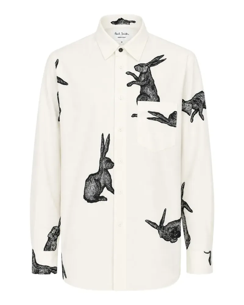 Paul Smith white Rabbit-print shirt - Weiß Weiß