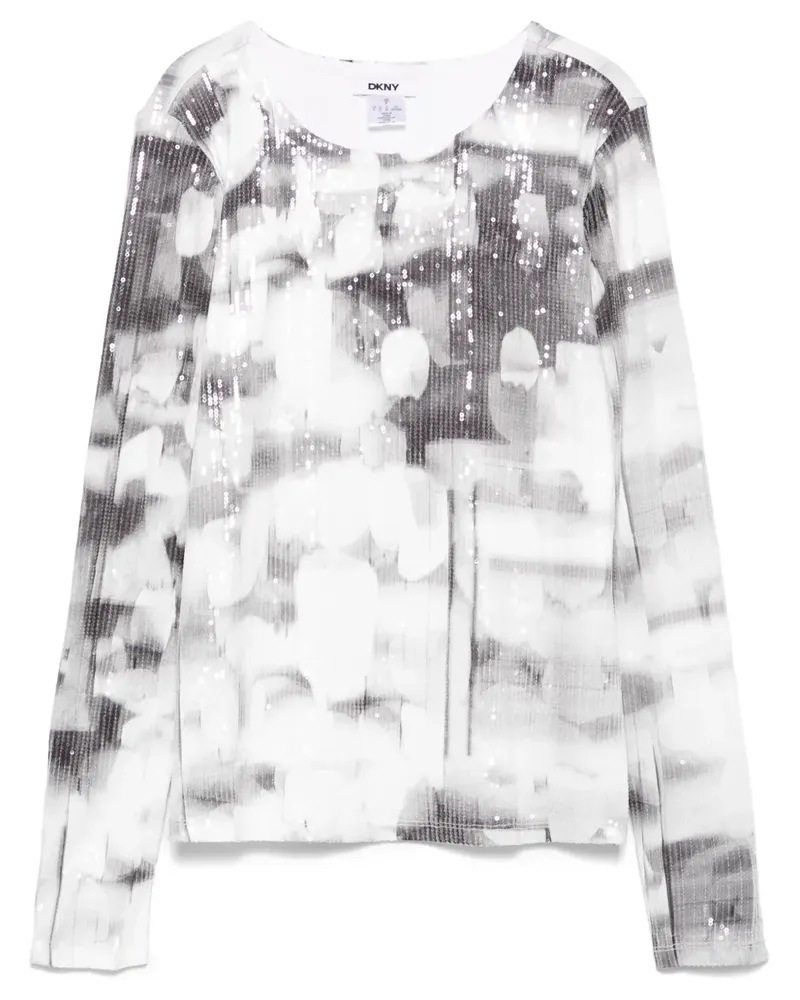 DKNY T-Shirt mit Pailletten - Grau Grau