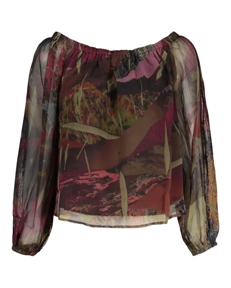 Desigual abstract-print off-shoulder blouse - Grün Grün