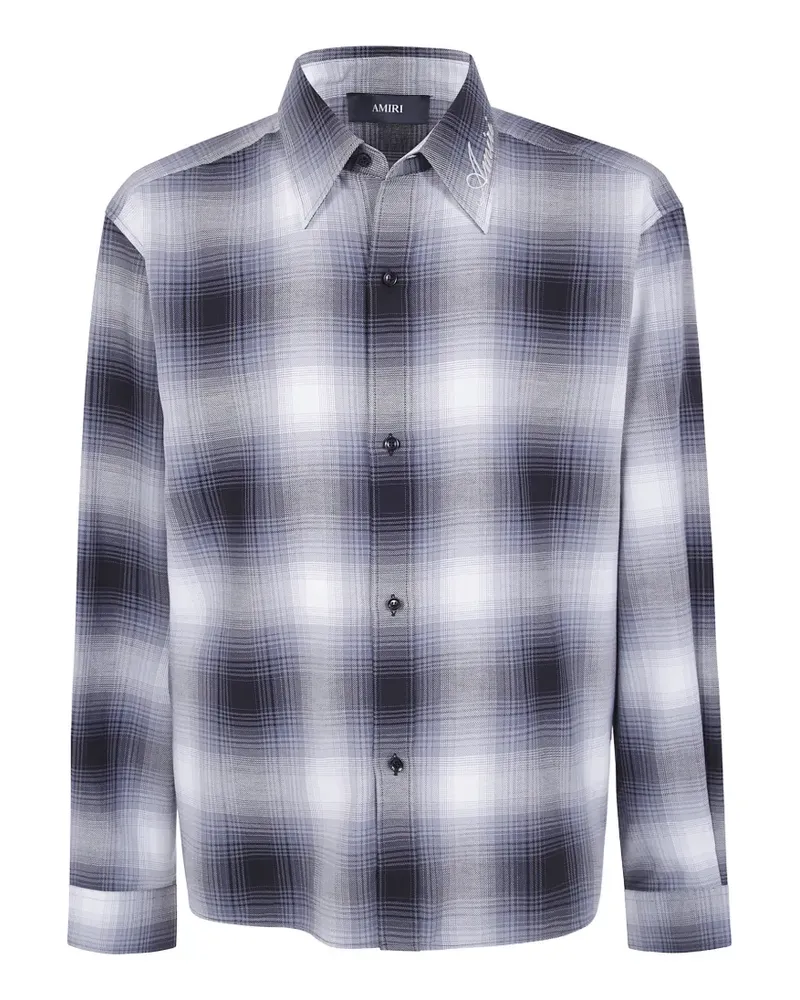 Amiri check embroidered-logo shirt - Schwarz Schwarz