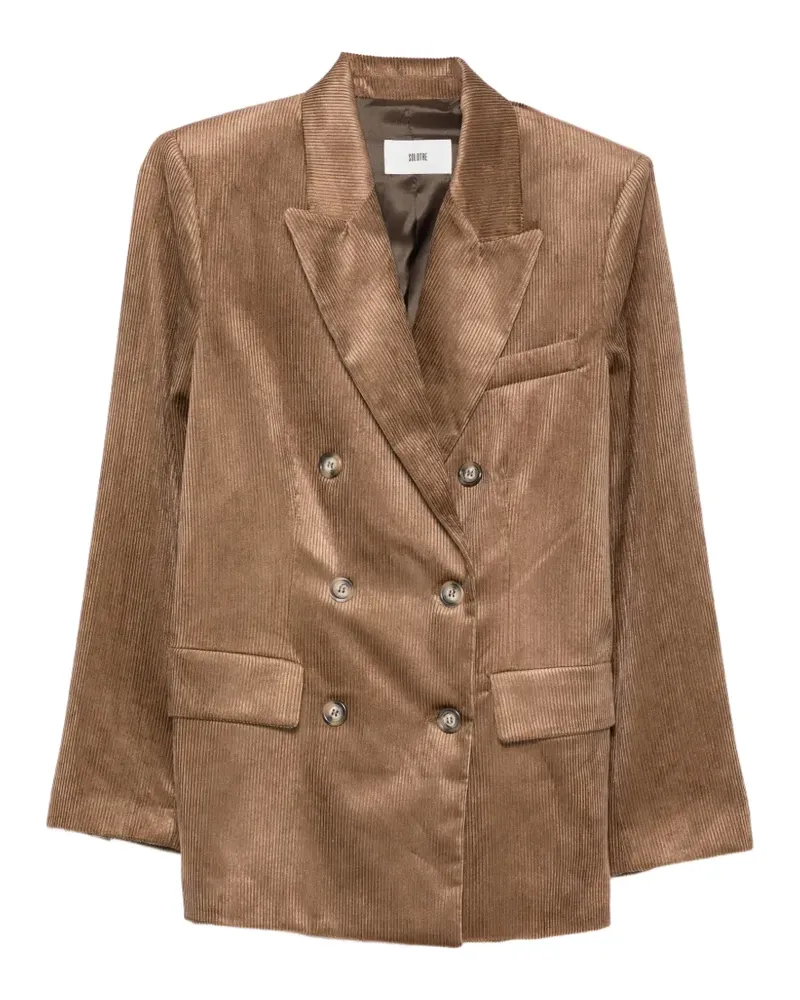 SOLOTRE double-breasted corduroy blazer - Braun Braun